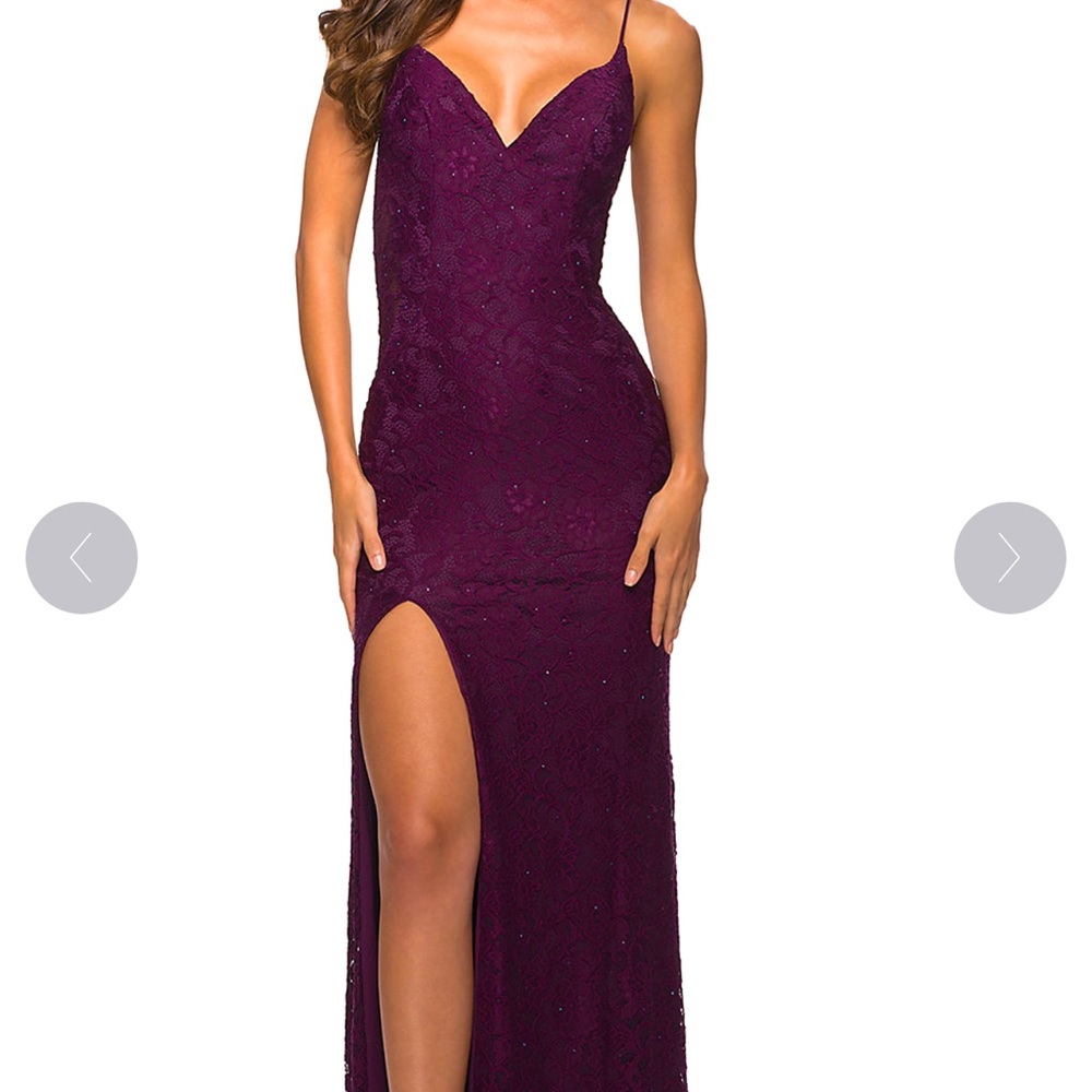New Dark Berry La Femme Evening Gown / Prom Dress